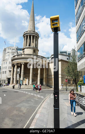 Big brother type surveillance cameras near All Souls Church on Langham Place, London, UK Stock Photo