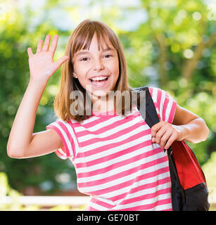 Girl back to school Stock Photo