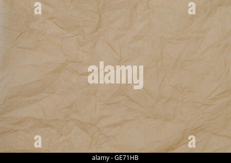 crinkled brown paper background texture Stock Photo