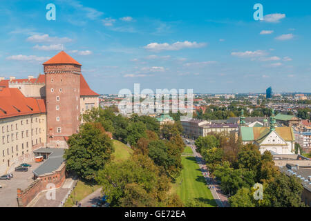 View of Krakow city in Poland Stock Photo