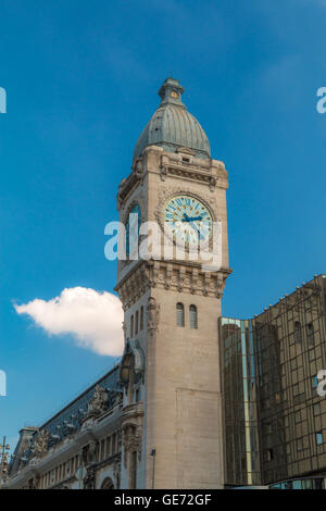 Gare de Lyon clock Tower in Paris Stock Photo