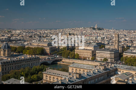 Nice panoramic view of Montmarte area in Paris Stock Photo