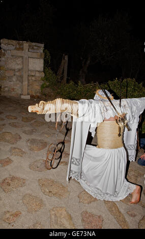 ´Empalaos´ (impaleds), Holy Week in Valverde de la Vera. Empalao.Caceres province, Extremadura, Spain Stock Photo