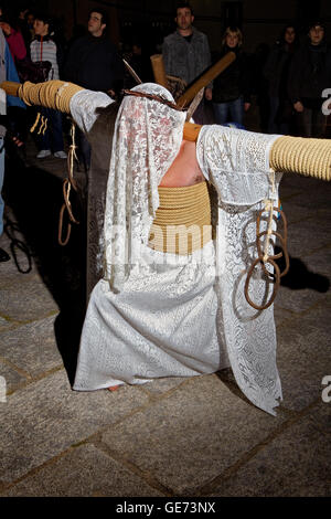 ´Empalaos´ (impaleds), Holy Week in Valverde de la Vera. Empalao.Caceres province, Extremadura, Spain Stock Photo