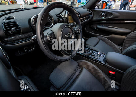 BERLIN - JUNE 05, 2016: Interior of a city car Mini Cooper S Convertible. Classic Days Berlin 2016. Stock Photo