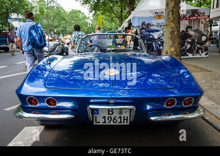 BERLIN - JUNE 05, 2016: Sports car Chevrolet Corvette (C1). Rear view. Classic Days Berlin 2016. Stock Photo