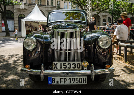 BERLIN - JUNE 05, 2016: Vintage car Ford Prefect (E493A), a British cars which was produced by Ford UK. Classic Days Berlin 2016 Stock Photo