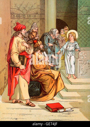 In his Father's House - A Young Jesus in the Temple Stock Photo