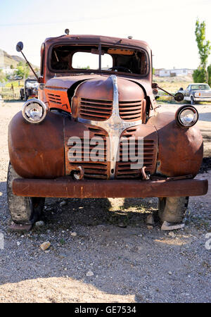 Old deteriorated pickup truck in Tonopah Nevada Stock Photo