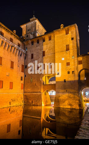 Castello Estense, a moated medieval castle in Ferrara Stock Photo