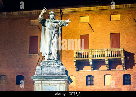 Monument to Girolamo Savonarola in Ferrara - Italy Stock Photo
