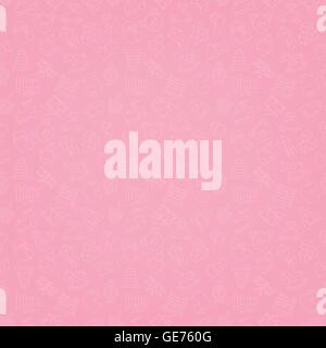Pink seamless background pattern of toys icons Stock Vector