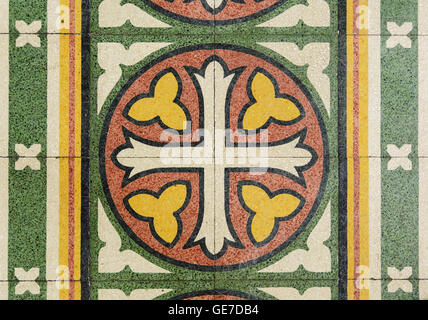 tiles on the floor in an ancient form of a cross Stock Photo