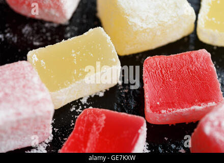 Rose and lemon flavoured Turkish delight Stock Photo