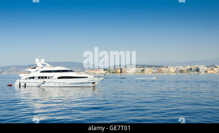 Large luxury yachts at St. Tropez in French Riviera Stock Photo