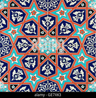 Photo of a set of seamless traditional Turkish tile. Stock Photo