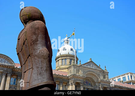 The Iron Man statue by Antony Gormley in Victoria Square with the Town Hall to the rear, Birmingham, England, UK, Western Europe Stock Photo