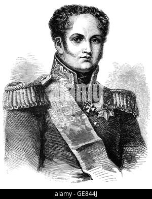 Alexander I (1777 – 1825) reigned as Emperor of Russia from 23 March 1801 to 1 December 1825. His greatest triumph came in 1812 as Napoleon's invasion of Russia proved a total disaster for the French. As part of the winning coalition against Napoleon he became the first Russian King of Poland, reigning from 1815 to 1825, as well as the first Russian Grand Duke of Finland. Stock Photo