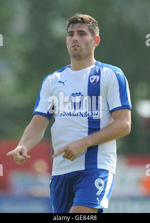 Chesterfield's Ched Evans during the pre-season friendly match at New Manor Ground, Ilkeston. Stock Photo