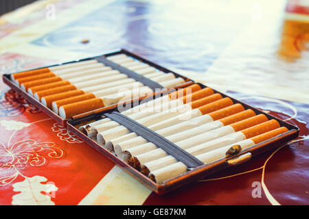 hand made cigarettes, close up Stock Photo