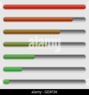 Horizontal progress bars. Completion, loading, phases concepts Stock ...