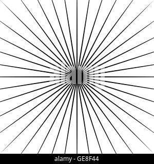 Radiating lines starburst pattern. Radial rays, beams. Stock Vector