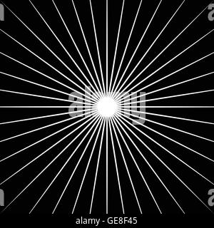 Radiating lines starburst pattern. Radial rays, beams. Stock Vector