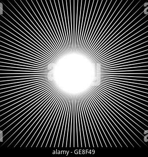 Radiating lines starburst pattern. Radial rays, beams. Stock Vector