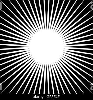 Radiating lines starburst pattern. Radial rays, beams. Stock Vector