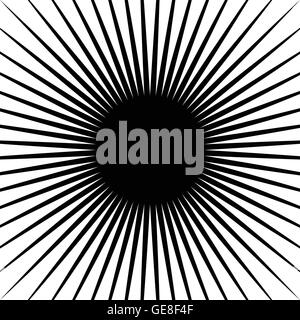 Radiating lines starburst pattern. Radial rays, beams. Stock Vector
