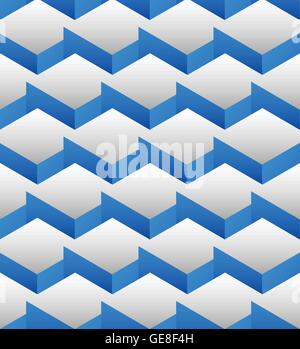 Cubes seamlessly repeatable pattern, 3d geometric background. Stock Vector