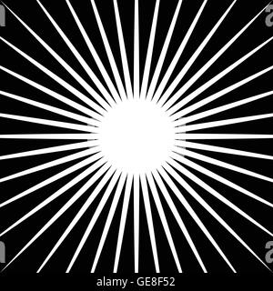 Radiating lines starburst pattern. Radial rays, beams. Stock Vector