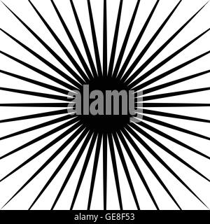 Radiating lines starburst pattern. Radial rays, beams. Stock Vector
