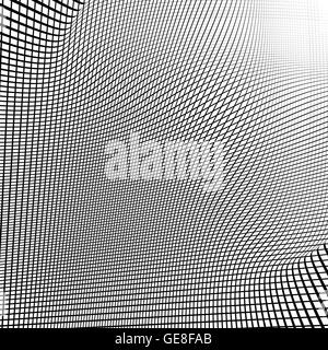 Dynamic lines grid. Monochrome geometric pattern, abstract texture Stock Vector