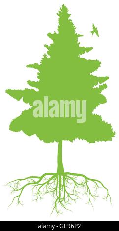Tree and plant underground roots vector set. Tree root black ...