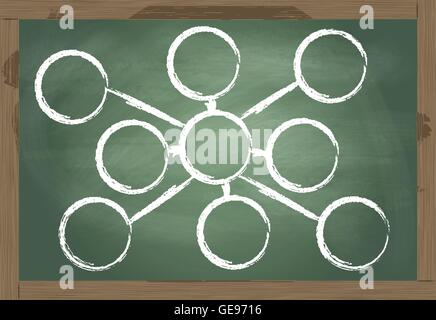 Blank strategy chart on blackboard vector background concept Stock Vector