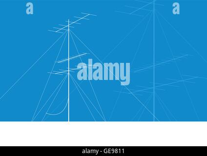 Communication transmission tower radio signal phone antenna vector Stock Vector