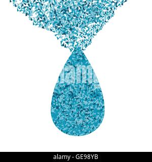 Blue ecology water drop vector background concept made of fragments Stock Vector