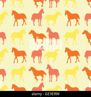 Horses pattern vector background wallpaper concept illustration Stock Vector