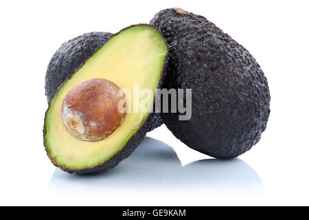 Avocado avocados fruit fresh fruits isolated on a white background Stock Photo