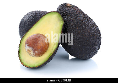 Avocado avocados fruit half fruits isolated on a white background Stock Photo