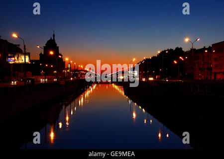 Sunset on the river in St. Petersburg, Russia Stock Photo
