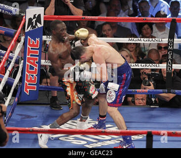 Las Vegas, Nevada, USA. 23rd July, 2016. WBO Welterwieight boxing champion Terrence Crawford defeats WBC welterweight boxing champion Viktor Postol via 12 round decision on July 23, 2016 at the MGM Grand Arena in Las Vegas, NV © Marcel Thomas/ZUMA Wire/Alamy Live News Stock Photo