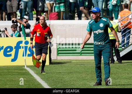 Cuca during the game between Palmeiras and Atletico Mineiro held at Allianz Park, West Zone of S?o Paulo. The match is valid for the 16th round of the Brasileir?o 2016 Chevrolet. Stock Photo