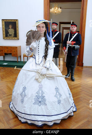 Mikulov, Czech Republic. 23rd July, 2016. Countess Karolyi during the commemorative meeting to mark 150th anniversary of Prussian-Austrian war of 1866 and armistice signed at Mikulov chateau, Mikulov, Czech Republic, July 23, 2016. © Igor Zehl/CTK Photo/Alamy Live News Stock Photo