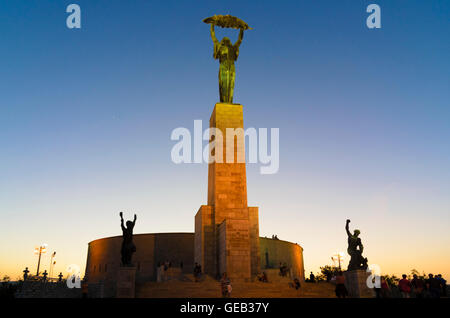 Budapest: Statue of Liberty on Gellert Hill, Hungary, Budapest, Stock Photo
