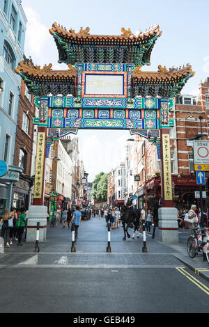 Entrance to Chinatown in the Soho area of the City of Westminster in London, England Stock Photo