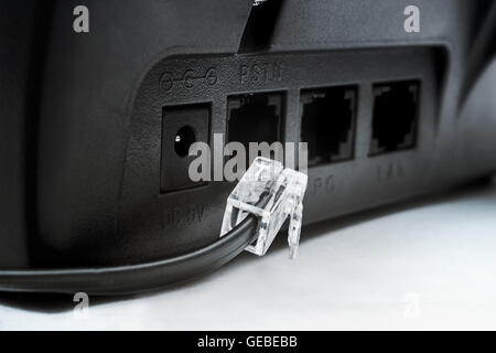 phone line jack closeup Stock Photo