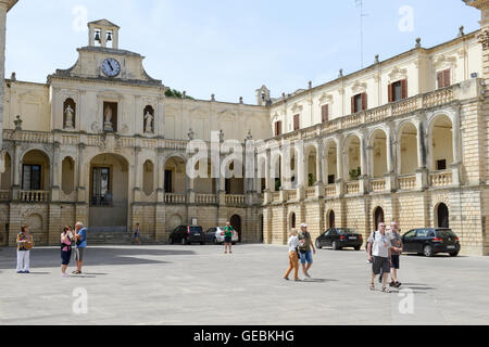 Lecce, Italy - 23 June 2016: Episcopal palace on Duomo square in Lecce, Italy Stock Photo