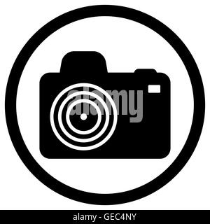 Black camera photo. Photo camera isolated and digital camera in monochrome style. Vector illustration Stock Photo